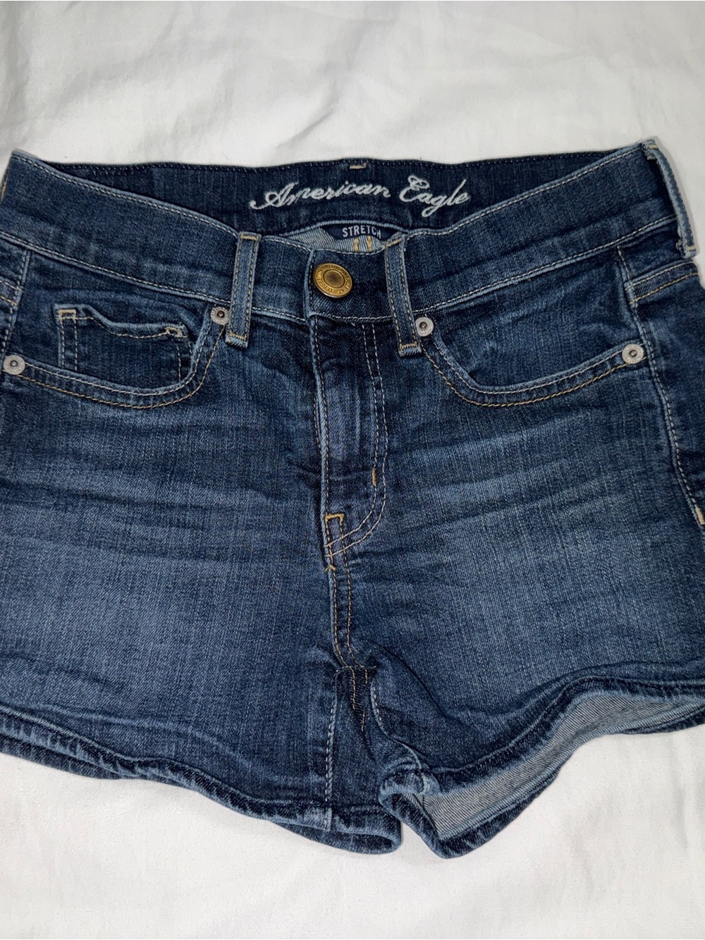 American Eagle Outfitters Dark Blue Stretch Denim Shorts